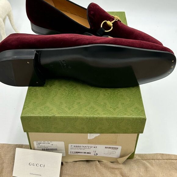 Men’s Gucci Horsebit velvet loafers size 12 fits 13 US made in Italy - Picture 9 of 12